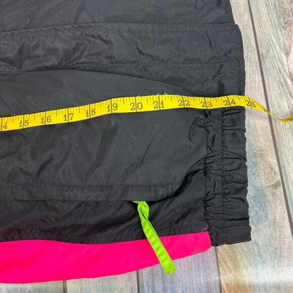 Columbia Vintage Ski Jacket 90s Large Neon Bugaboo Double Layer Coat Black Pink - Picture 7 of 8